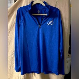 NHL TampaBay Lightning blue long sleeve quarter zip shirt size L
